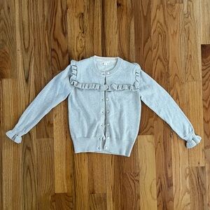 NWT crewcuts Girls' sparkly ruffle-trimmed cardigan sweater size 8